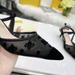 Fendi Women Colibri Lite Black Mesh and FF Karligraphy Medium-Heel Slingbacks - Imagen 7