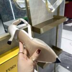 Fendi Women Colibri Pink Mesh High-Heeled Slingbacks with Rhinestone Embroidery - Image 8