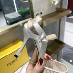 Fendi Women Colibri Pink Mesh High-Heeled Slingbacks with Rhinestone Embroidery - Image 10