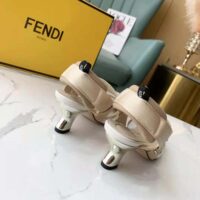 Fendi Women Colibri Pink Mesh Medium-Heel Slingbacks with Metal Stitches (1)