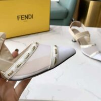 Fendi Women Colibri Pink Mesh High-Heel Slingbacks with Metal Stitches (1)