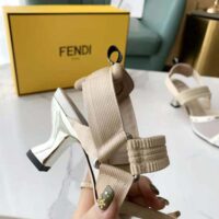 Fendi Women Colibri Pink Mesh Medium-Heel Slingbacks with Metal Stitches (1)