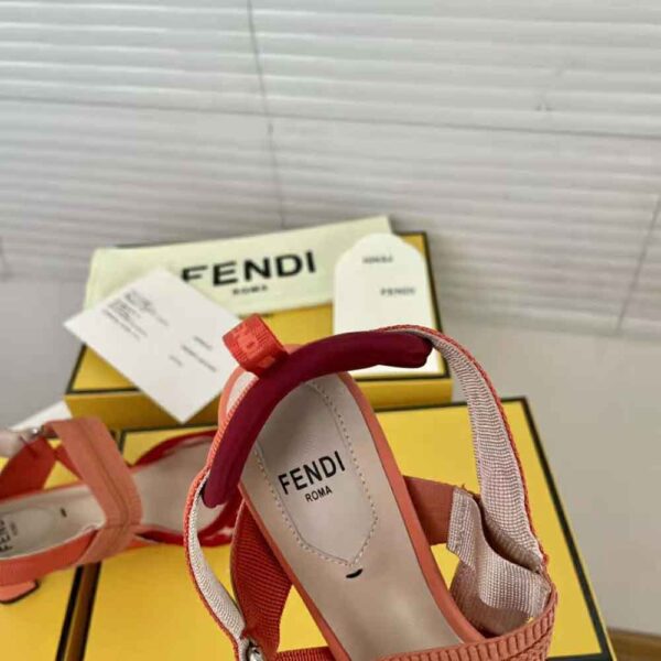 Fendi Women Colibri Red Micromesh Slingbacks with a Medium Heel (10)