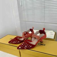 Fendi Women Colibri Red Micromesh Slingbacks with a Medium Heel (1)