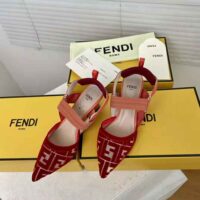 Fendi Women Colibri Red Micromesh Slingbacks with a Medium Heel (1)