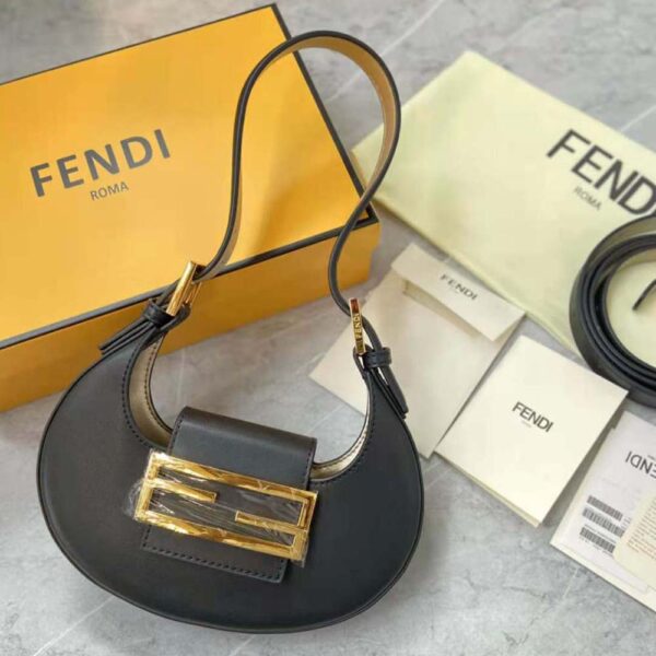 Fendi Women Cookie Black Leather Mini Bag (2)