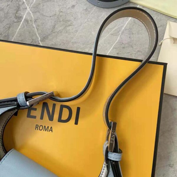 Fendi Women Cookie Light Blue Leather Mini Bag (7)