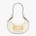 Mini borsa Fendi da donna in pelle bianca Cookie