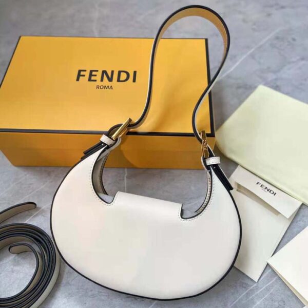Fendi Women Cookie White Leather Mini Bag (9)