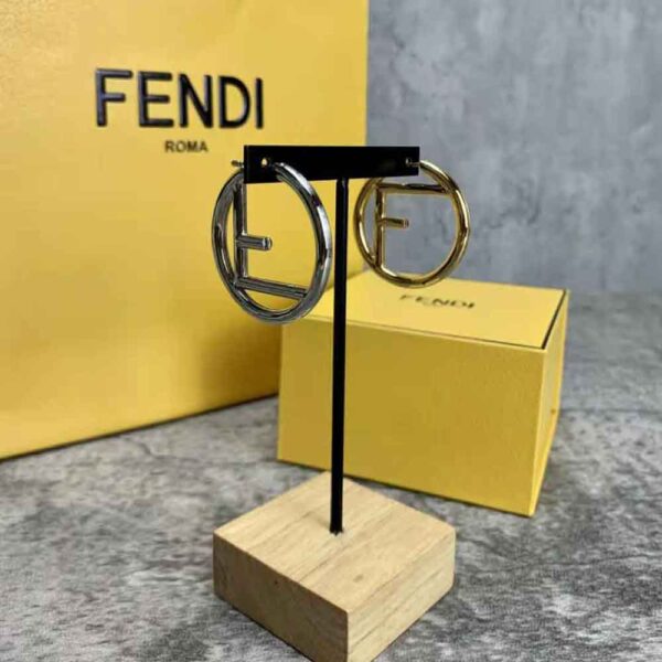 Fendi Women F Is Fendi Earrings Gold and Palladium Earrings (2)