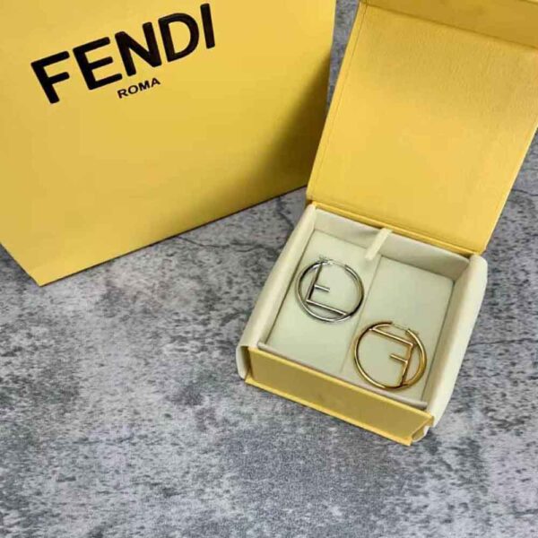 Fendi Women F Is Fendi Earrings Gold and Palladium Earrings (3)
