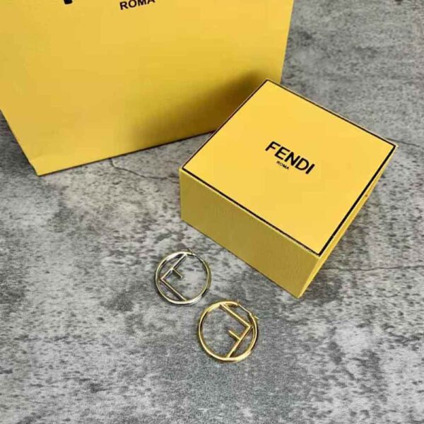 Fendi Women F Is Fendi Earrings Gold and Palladium Earrings (5)