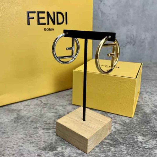 Fendi Women F Is Fendi Earrings Gold and Palladium Earrings (6)