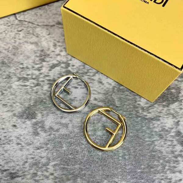 Fendi Women F Is Fendi Earrings Gold and Palladium Earrings (7)
