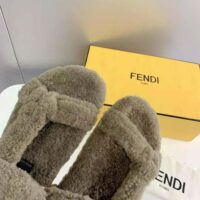 Fendi Women Feel Green Sheepskin Sandals (1)