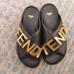 Fendi Women Fendigraphy Black Leather Slides – Bild 2