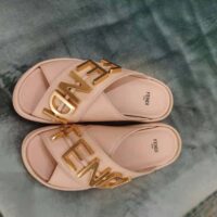 Fendi Women Fendigraphy Pink Leather Slides (1)