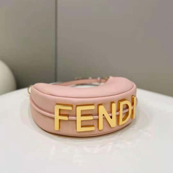 Fendi Women Fendigraphy Small Pale Pink Leather Bag (3)