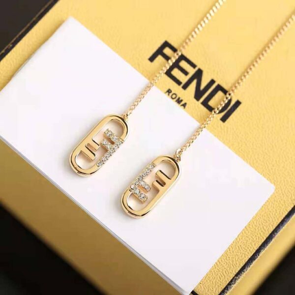 Fendi Women Fine Chain Earrings with Fendi O’Lock Pendant (4)