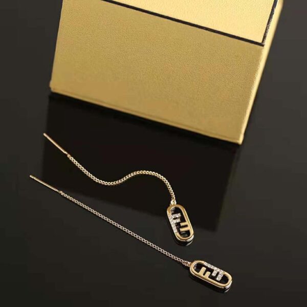 Fendi Women Fine Chain Earrings with Fendi O’Lock Pendant (6)
