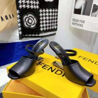 Fendi Women First Black Leather High-Heeled Sandals (1)