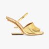Fendi Women First Gold Nappa Leather High-Heeled Sandals