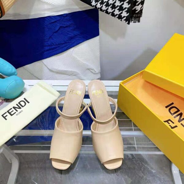 Fendi Women First Pink Leather High-Heeled Sandals (2)