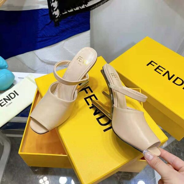 Fendi Women First Pink Leather High-Heeled Sandals (6)