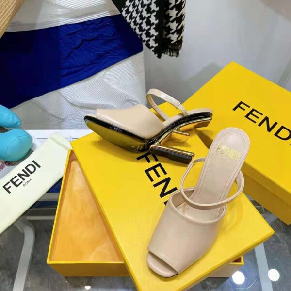 Fendi Women First Pink Leather High-Heeled Sandals (9)
