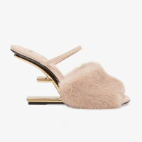 Fendi Women First Pink Mink High-Heeled Sandals (1)