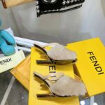 Fendi Women First Pink Mink High-Heeled Sandals – Image 9