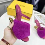 Fendi Women First Purple Sheepskin High-Heeled Sandals - Bild 6