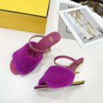 Fendi Women First Purple Sheepskin High-Heeled Sandals - Bild 4