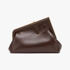 Fendi Women First Small Dark Brown Leather Bag