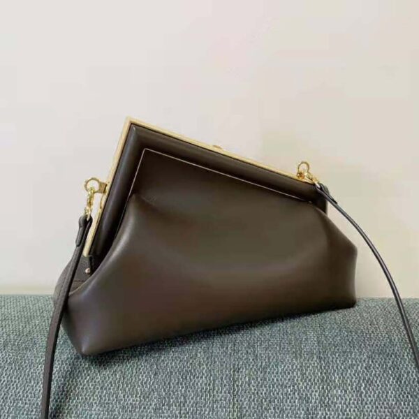Fendi Women First Small Dark Brown Leather Bag (5)