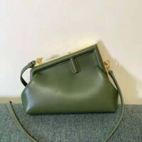 Fendi Women First Small Dark Green Leather Bag (1)