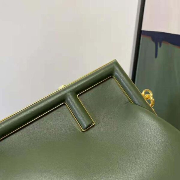 Fendi Women First Small Dark Green Leather Bag (7)