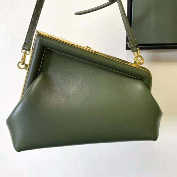 Fendi Women First Small Dark Green Leather Bag (8)