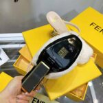 Fendi Women First White Sheepskin High-Heeled Sandals – Image 10