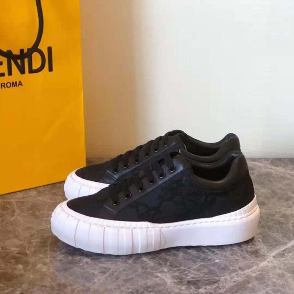 Fendi Women Force Black Fabric Low-Top Sneakers (5)