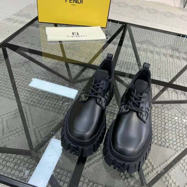 Fendi Women Force Black Leather Lace-Ups (4)