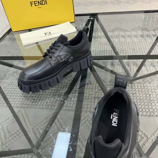 Fendi Women Force Black Leather Lace-Ups (7)