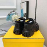 Fendi Women Force Black Leather Lace-ups – Image 5