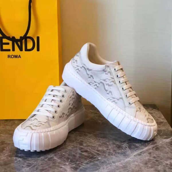 Fendi Women Force White Fabric Low-Top Sneakers (4)
