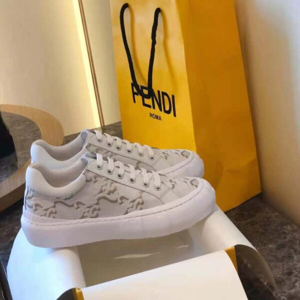 Fendi Women Force White Fabric Low-Top Sneakers (6)