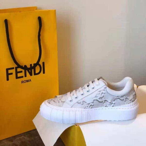 Fendi Women Force White Fabric Low-Top Sneakers (7)