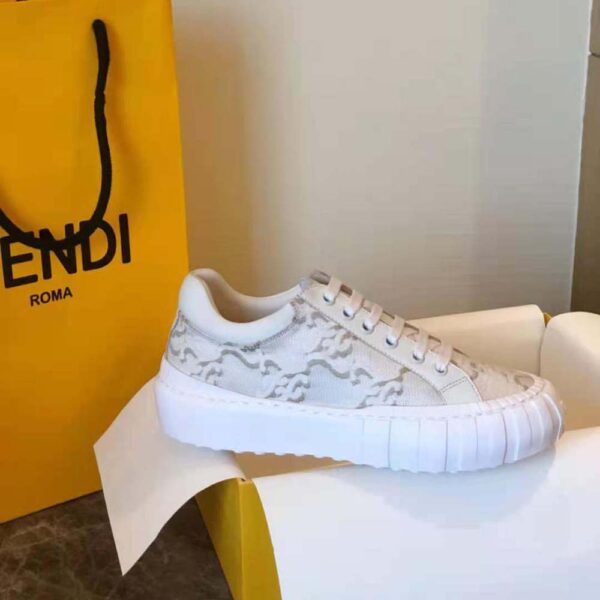 Fendi Women Force White Fabric Low-Top Sneakers (8)