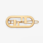 Fendi Women Hair Clip with Fendi O’Lock Motif-Gold