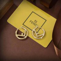 Fendi Women Hoop Earrings with F is Fendi Motif (1)