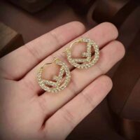 Fendi Women Hoop Earrings with F is Fendi Motif (1)